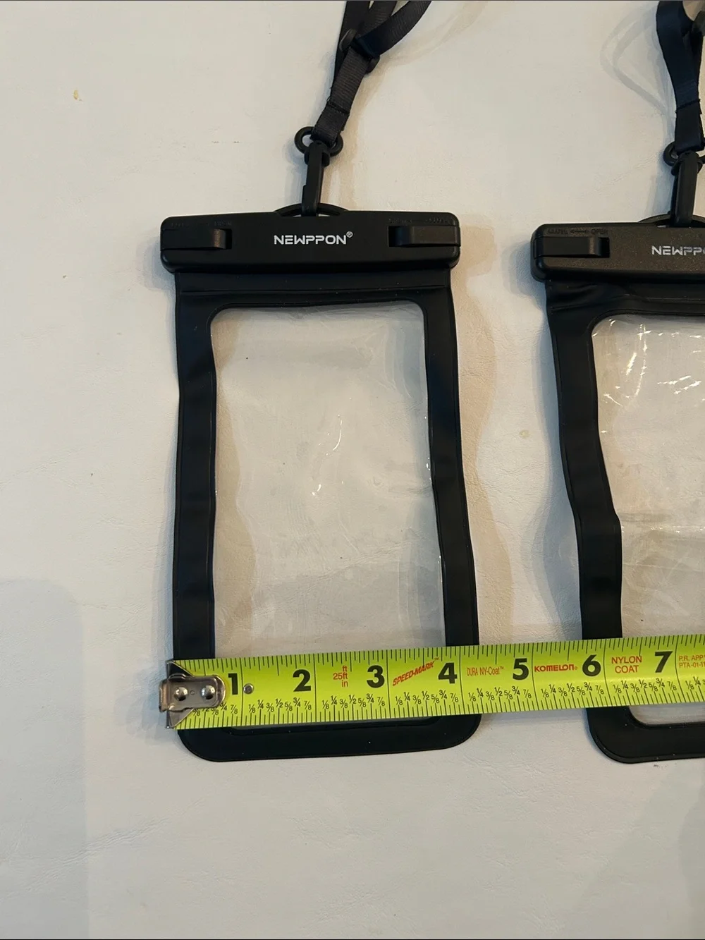 Black Waterproof Phone Pouch with Lanyard - Clear Front